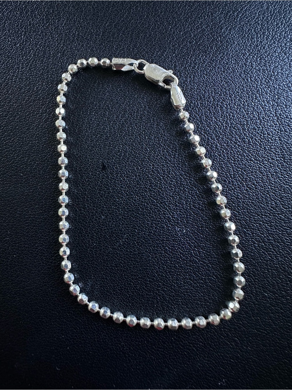 Sterling Silver Faceted Bead Bracelet
